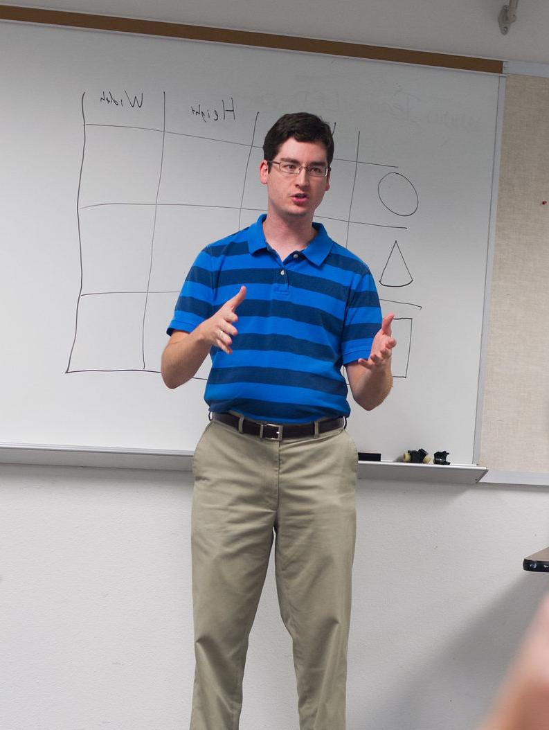 Man teaching a high school classroom.